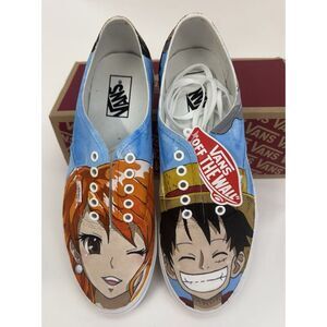 NIB VANS X One Piece Luffy & Nami Anime Authentic‎ Custom Shoes Men's Size 10.5